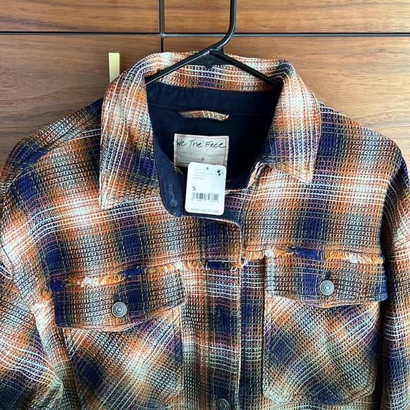 Free People anneli plaid shirt jacket shacket NWT - Picture 8 of 11